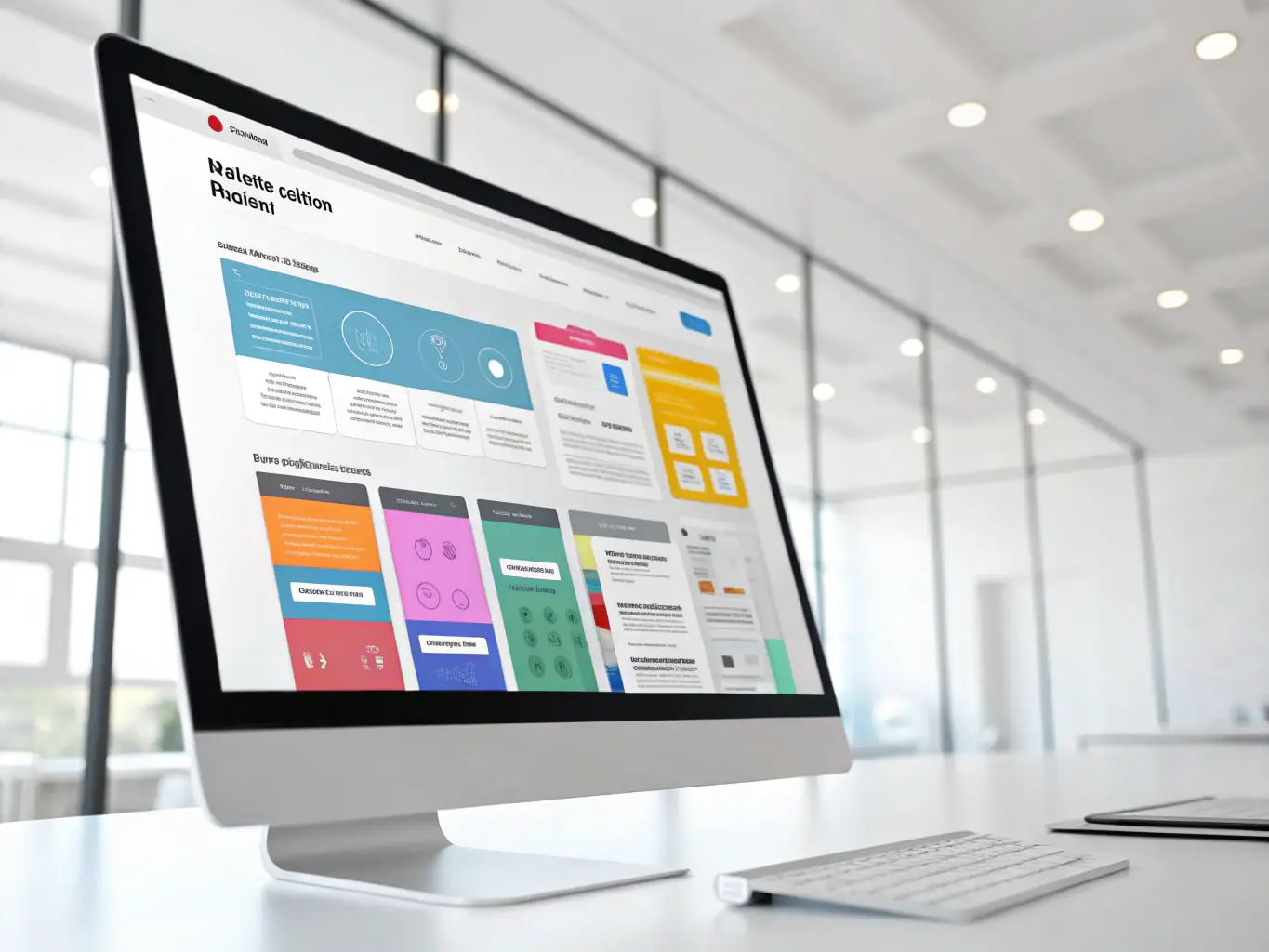 A screenshot of the Aduma AI Builder interface, highlighting the AI-powered template selection process. The interface shows various website templates categorized by industry, with AI suggesting the best options based on user input.